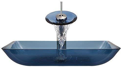 640 Aqua Vessel Sink, Brushed Nickel, Waterfall Faucet