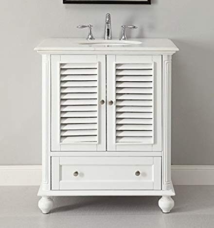 30” Cottage look White Keysville Bathroom Sink vanity Model # GD-1087W