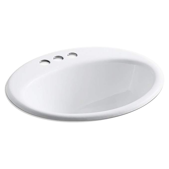 KOHLER K2905-4-0 Farmington® 19-1/4 x 16-1/4 x 8-3/4 Drop-In Bathroom Sink White