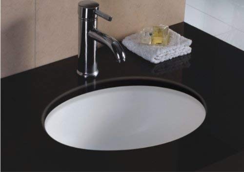 Wells Oval 17 x 14 Ceramic Undermount Bathroom Sink Vanity White