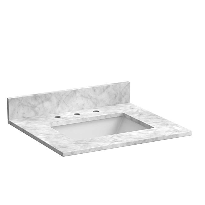 Foremost ST25228CWR 25-Inch Marble Vanity Top In Carrara White