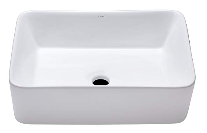 Elanti Collection EC1606 Porcelain Rectangular Vessel Sink