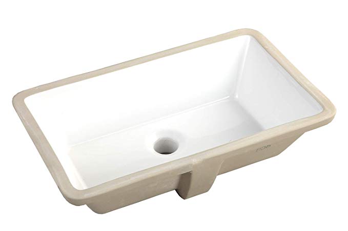 KINGSMAN 20.9 INCH Rectrangle Undermount Vitreous Ceramic Lavatory Vanity Bathroom Sink Pure White (20.9 INCH)