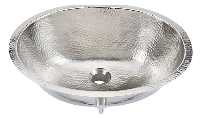 Sinkology BOU-0712HN Pavlov Oval Hand Crafted Bathroom Sink, 19-1/4