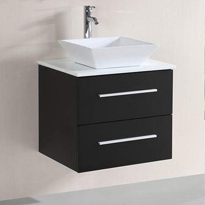 Belvedere Designs T9189 Modern Floating Single Vessel Sink Bathroom Vanity Set, 24