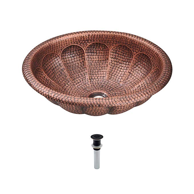 921 Single Bowl Copper Sink, Grid Drain