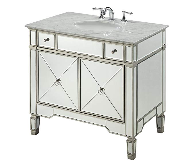 36” All-mirrored reflection Ashlyn Bathroom sink vanity Model YR-023RA-36